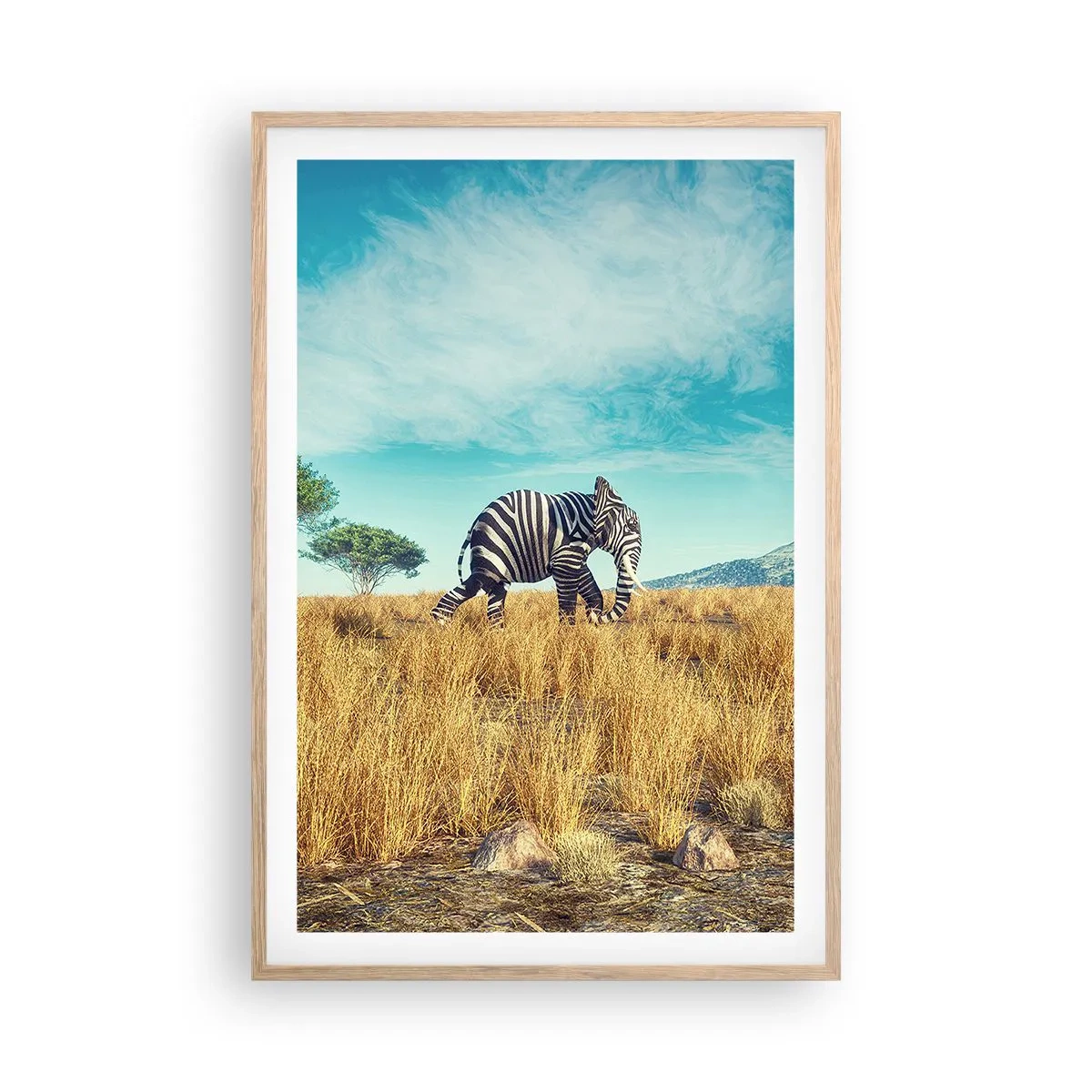 Plagát v ráme zo svetlého duba - Šedá už nie je v móde - 61x91 cm