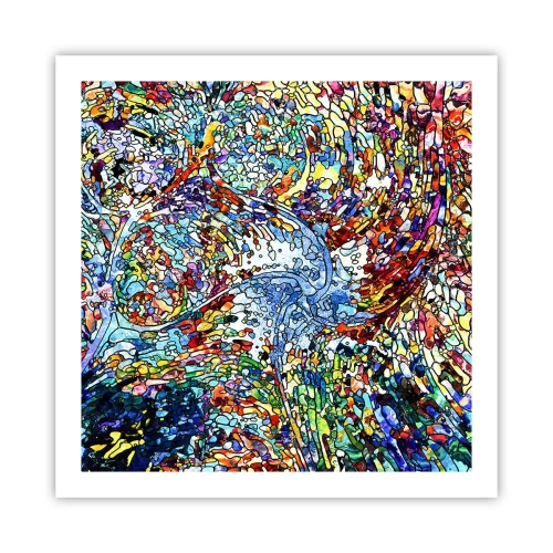 Plagát - Vitráž s kvapkami - 60x60 cm