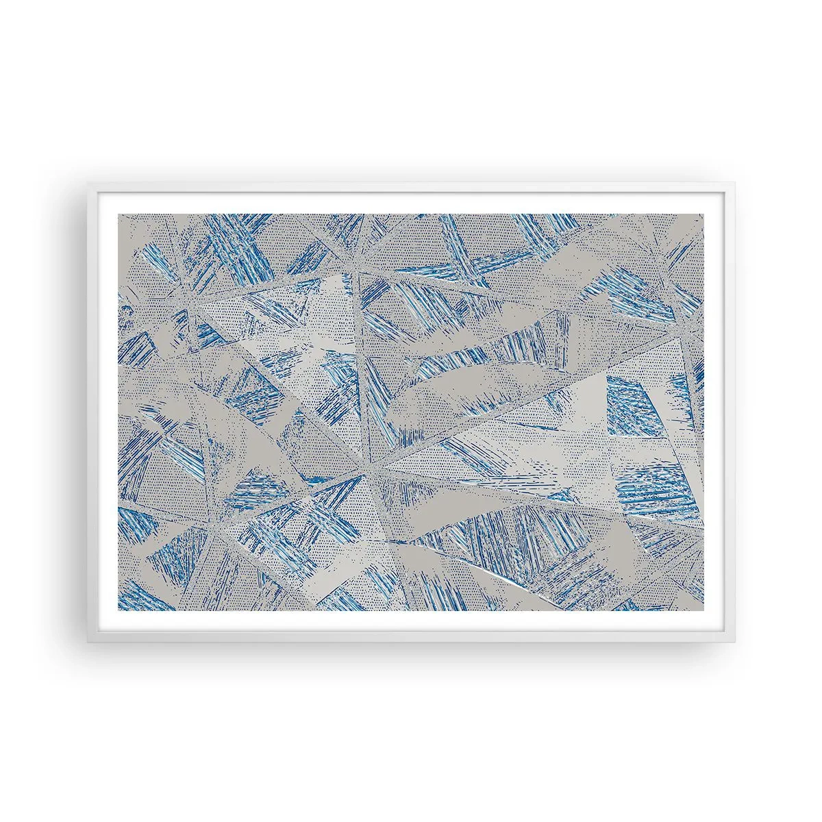 Plagát v bielom ráme - V šedo-modrom labyrinte - 100x70 cm