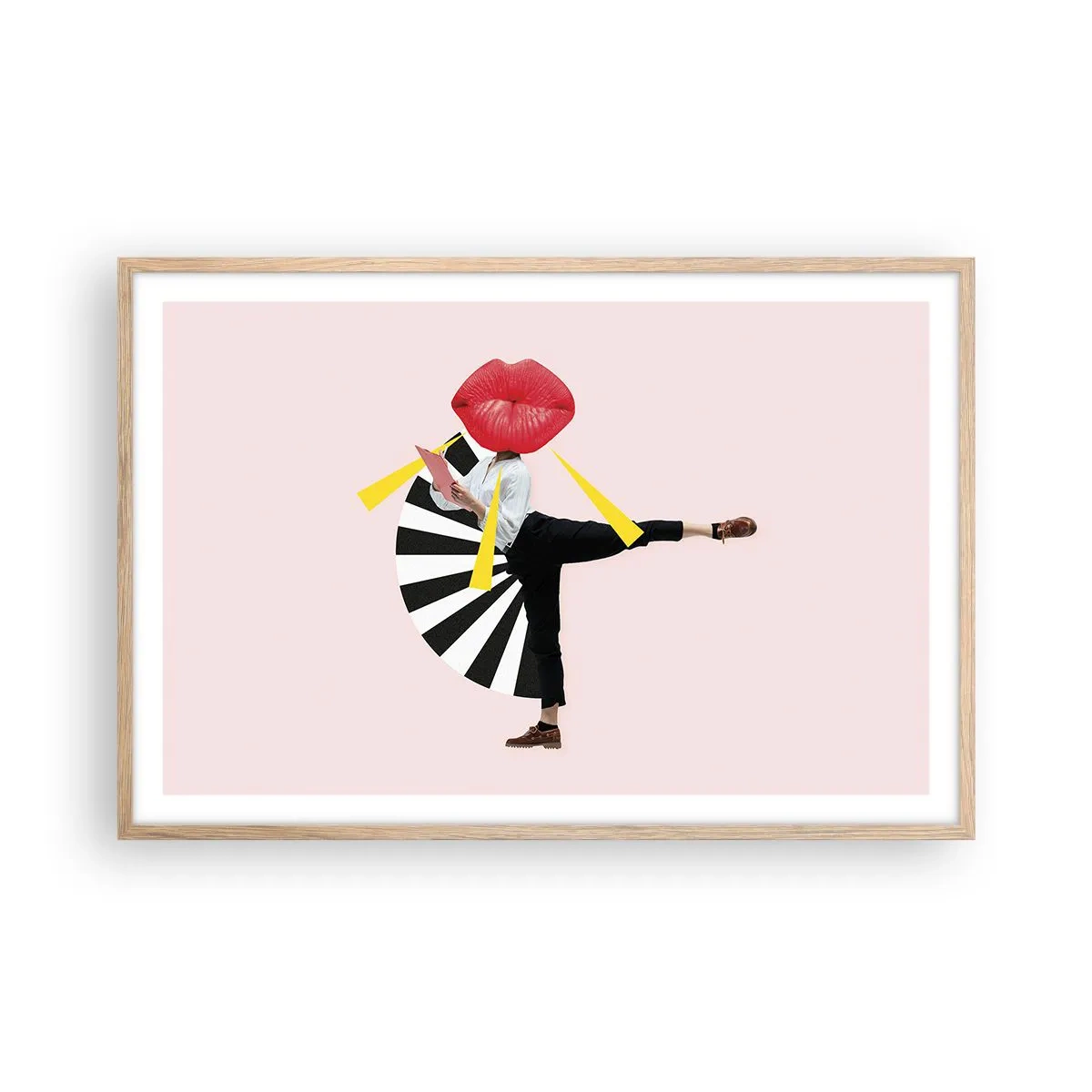 Plagát v ráme zo svetlého duba - Surrealistický pop-art - 91x61 cm