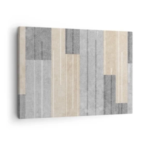 Obraz na plátne - Geometrická kompozícia v odtieňoch sivej a béžovej - 70x50cm - Kompozícia: drž sa - Moderná nástenná dekorácia do obývacej izby a spálne ARTTOR