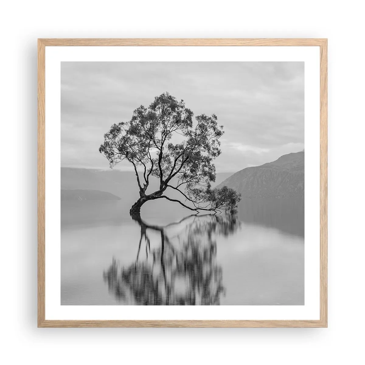 Plagát v ráme zo svetlého duba - Existuje taká krajina - 60x60 cm