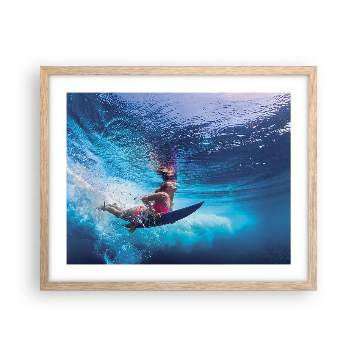 Plagát v ráme zo svetlého duba - Hĺbka radosti - 50x40 cm
