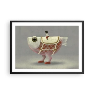 Plagát v čiernom ráme - Rybí jazdec - 70x50 cm