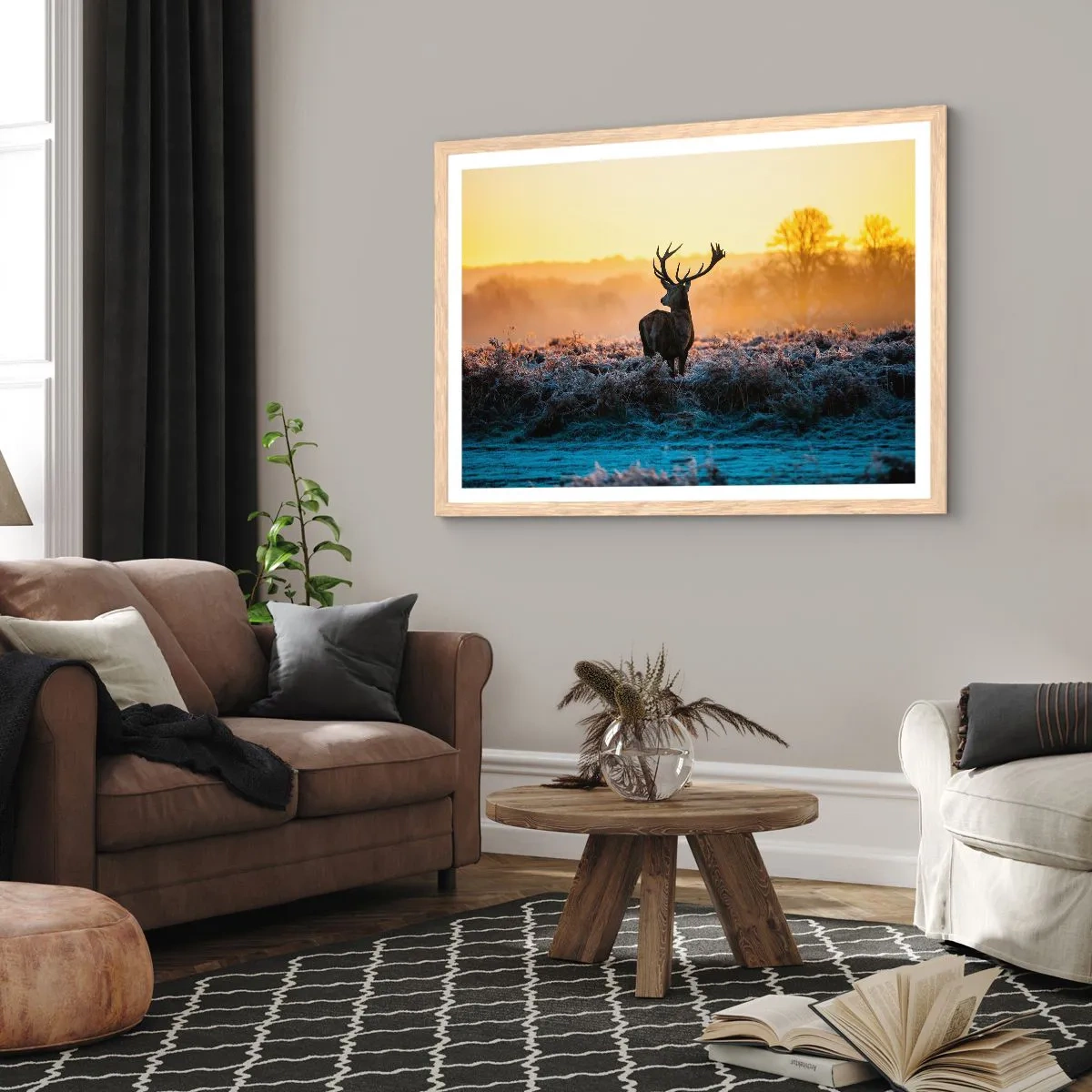 Plagát v ráme zo svetlého duba - Korunovaný na svojom panstve - 91x61 cm