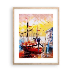 Plagát v ráme zo svetlého duba - Šťastný návrat - 40x50 cm