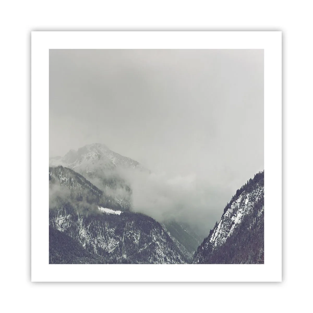 Plagát - Zahmlené údolie - 50x50 cm