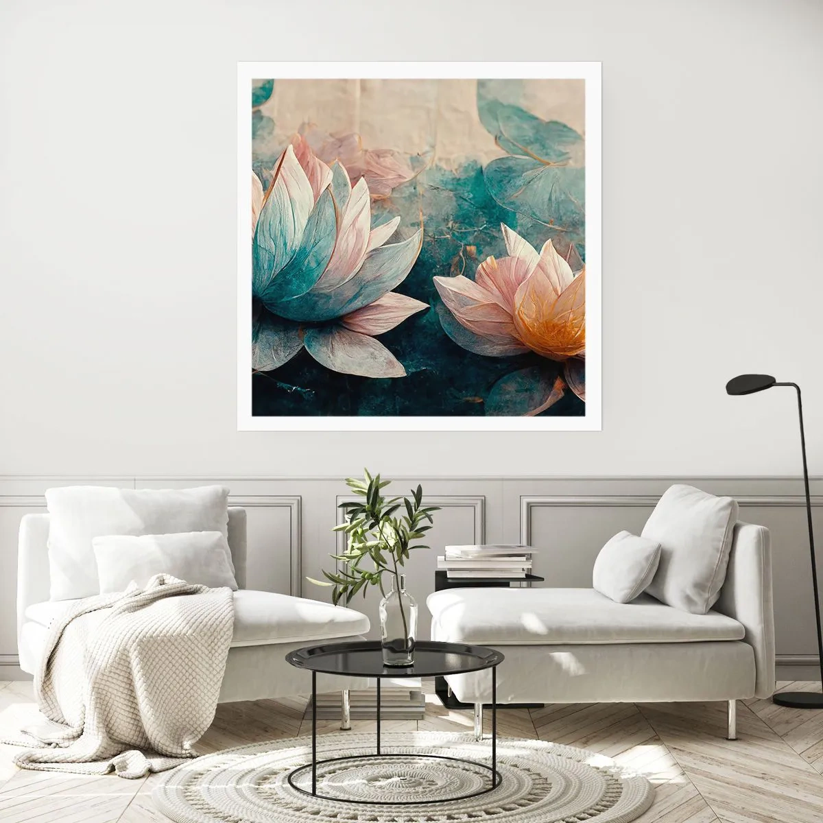 Plagát - Hviezdy a jazero - 40x40 cm