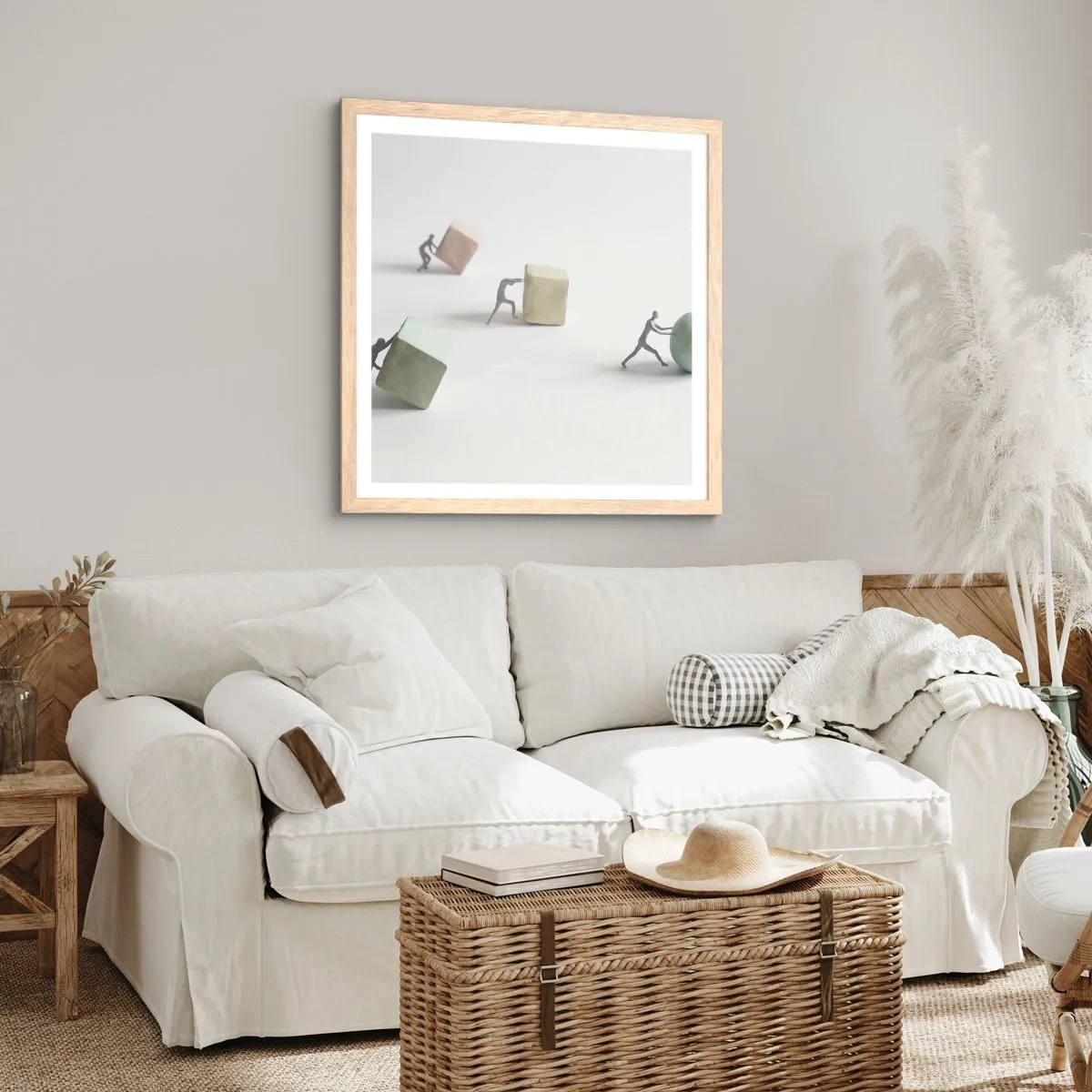 Plagát v ráme zo svetlého duba - Život samotný - 40x40 cm