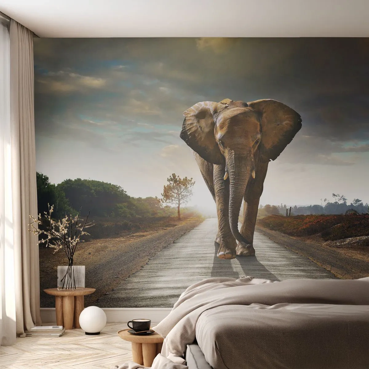 Fototapeta Premium Sand - A vôbec nie v sklade porcelánu - Slon, Krajina, Príroda - 400x280 cm