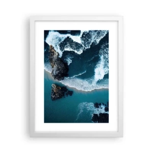 Plagát v bielom ráme - Zahalené do vĺn - 30x40 cm