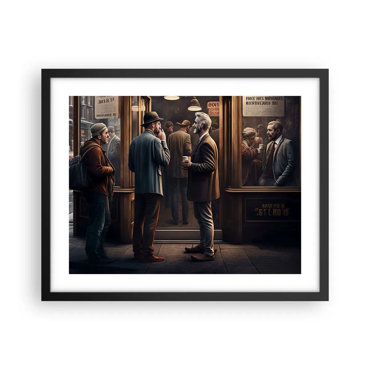 Plagát v čiernom ráme - Dobrá chvíľa dňa - 50x40 cm