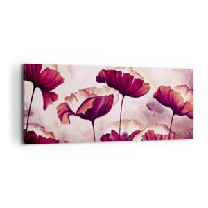 Obraz na plátne - Červený a biely plátok - 100x40 cm