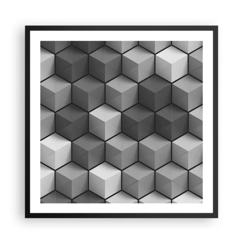 Plagát v čiernom ráme - Kubistické puzzle - 60x60 cm