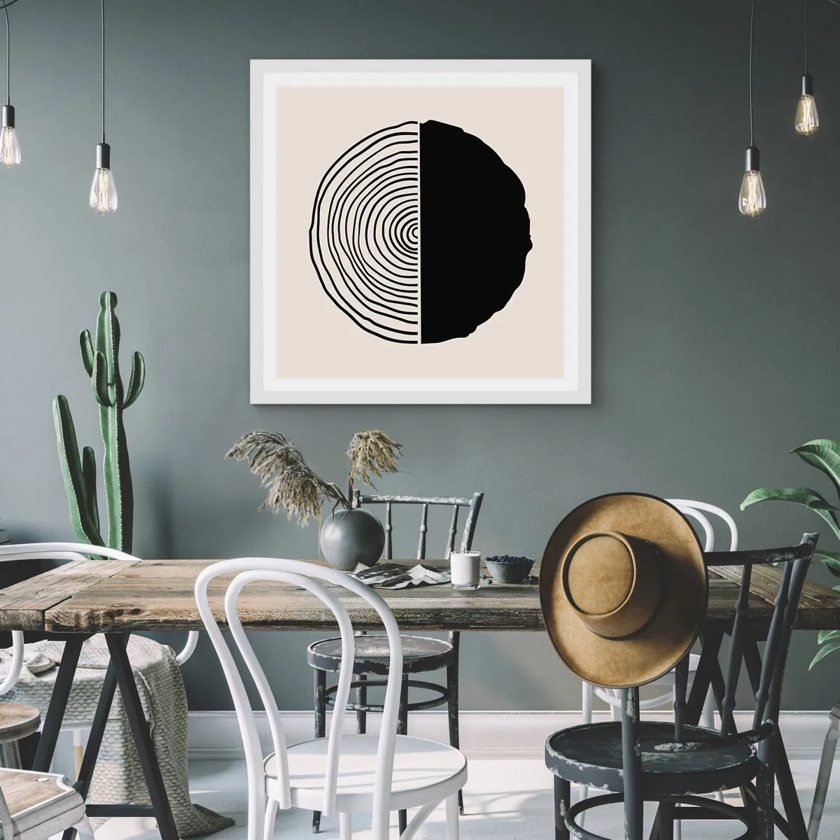 Plagát v bielom ráme - Pol na pol - 40x40 cm