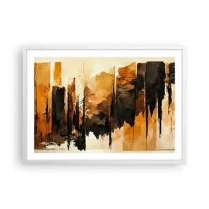 Plagát v bielom ráme - Harmónia čiernej a zlatej - 70x50 cm