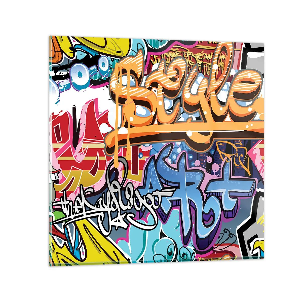 Obraz na skle - Nástenné maľby, nástenné maľby… - 30x30 cm