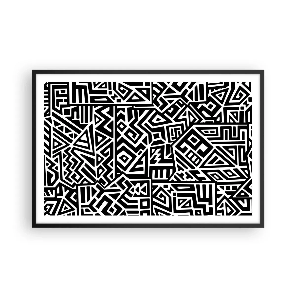 Plagát v čiernom ráme - Predkolumbovská kompozícia - 91x61 cm