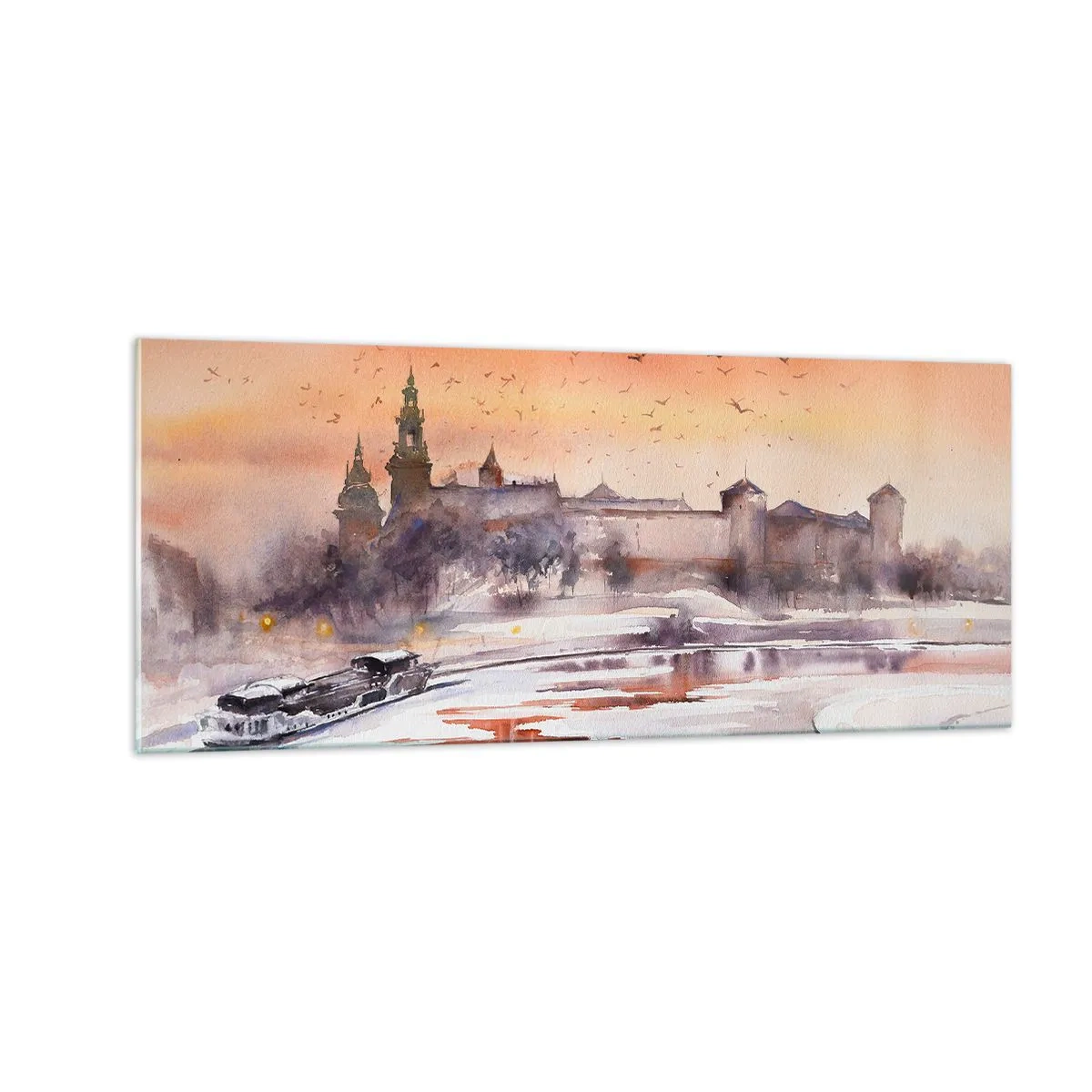 Obraz na skle - Kráľovský západ slnka - 100x40 cm