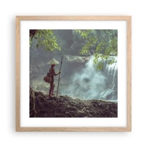 Plagát v ráme zo svetlého duba - Spriatelený s prírodou - 40x40 cm