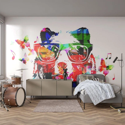 Fototapeta Standard Eco - Páči sa mi! - Abstrakcia, Medveď, Okuliare - 150x105 cm