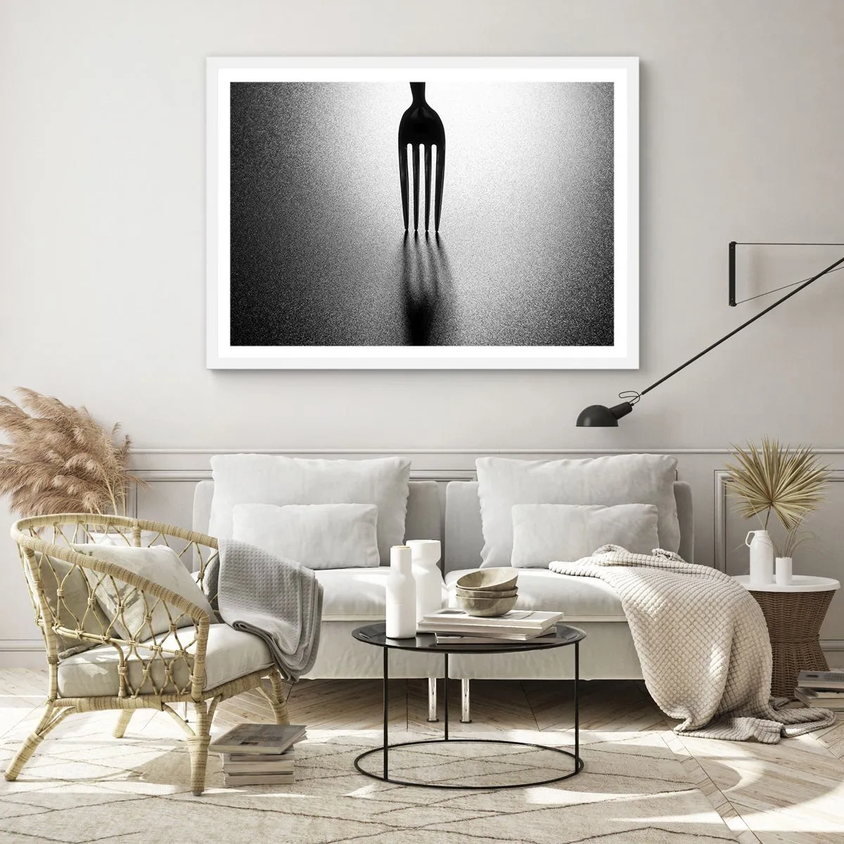 Plagát v bielom ráme - Svetlo a tieň - 70x50 cm