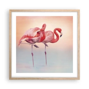 Plagát v ráme zo svetlého duba - Vo farbe zapadajúceho slnka - 50x50 cm