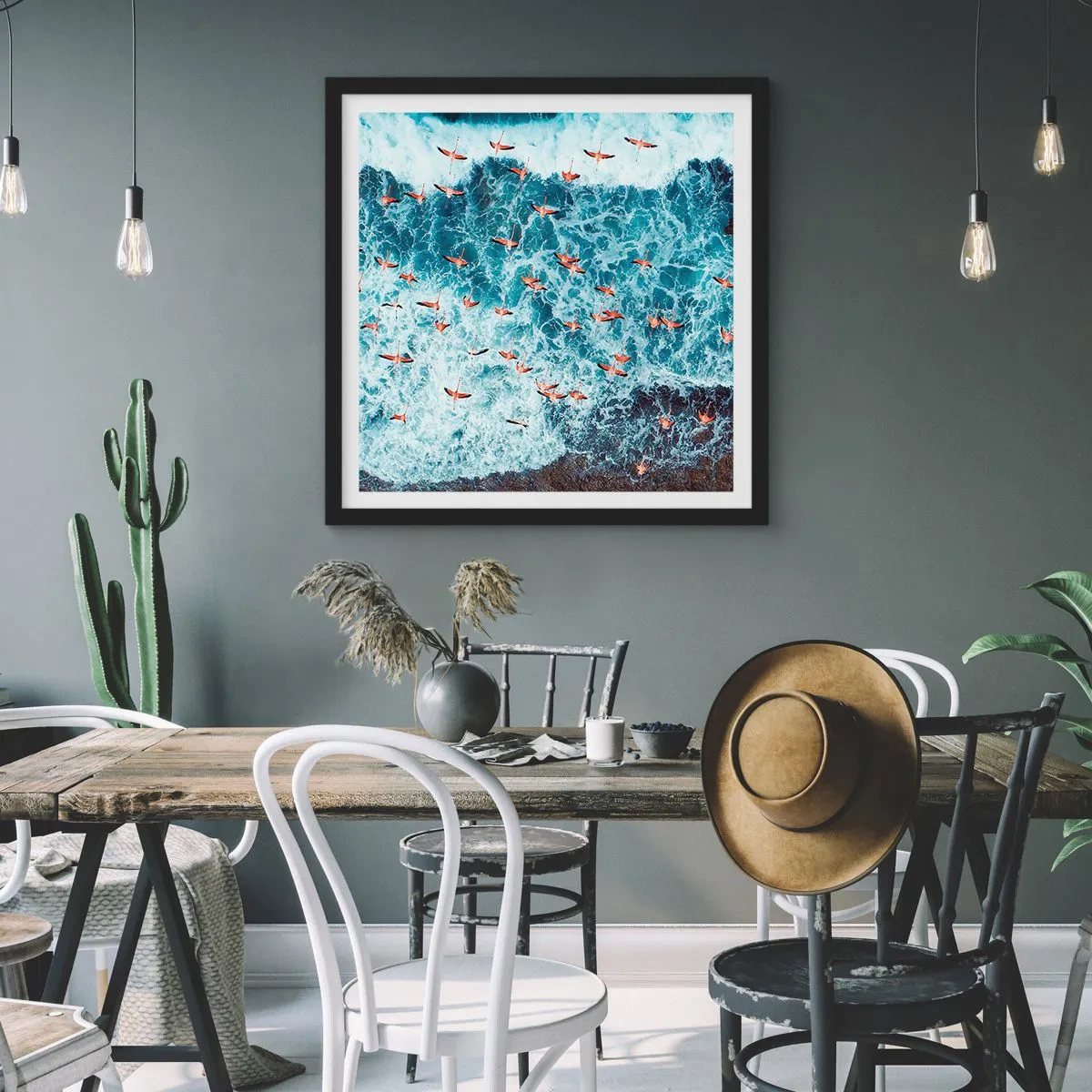 Plagát v čiernom ráme - Prímorský sprievod - 60x60 cm