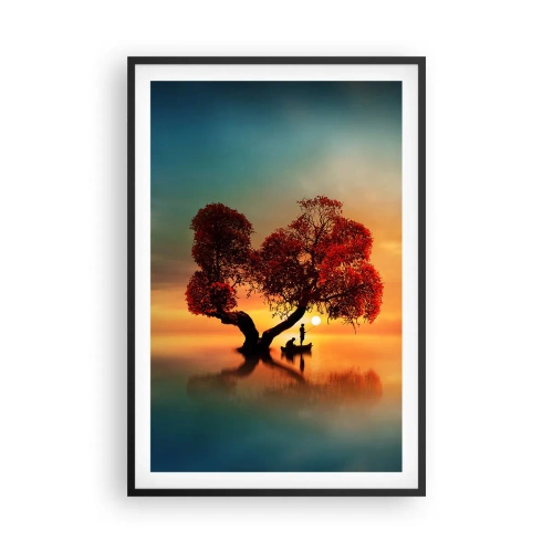 Plagát v čiernom ráme - Voda a ticho vesmíru - 61x91 cm