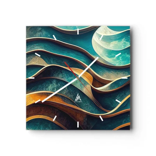 Nástenné hodiny - Meandre modrej - 30x30 cm