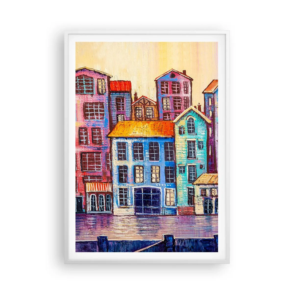 Plagát v bielom ráme - Mesto ako z rozprávky - 70x100 cm