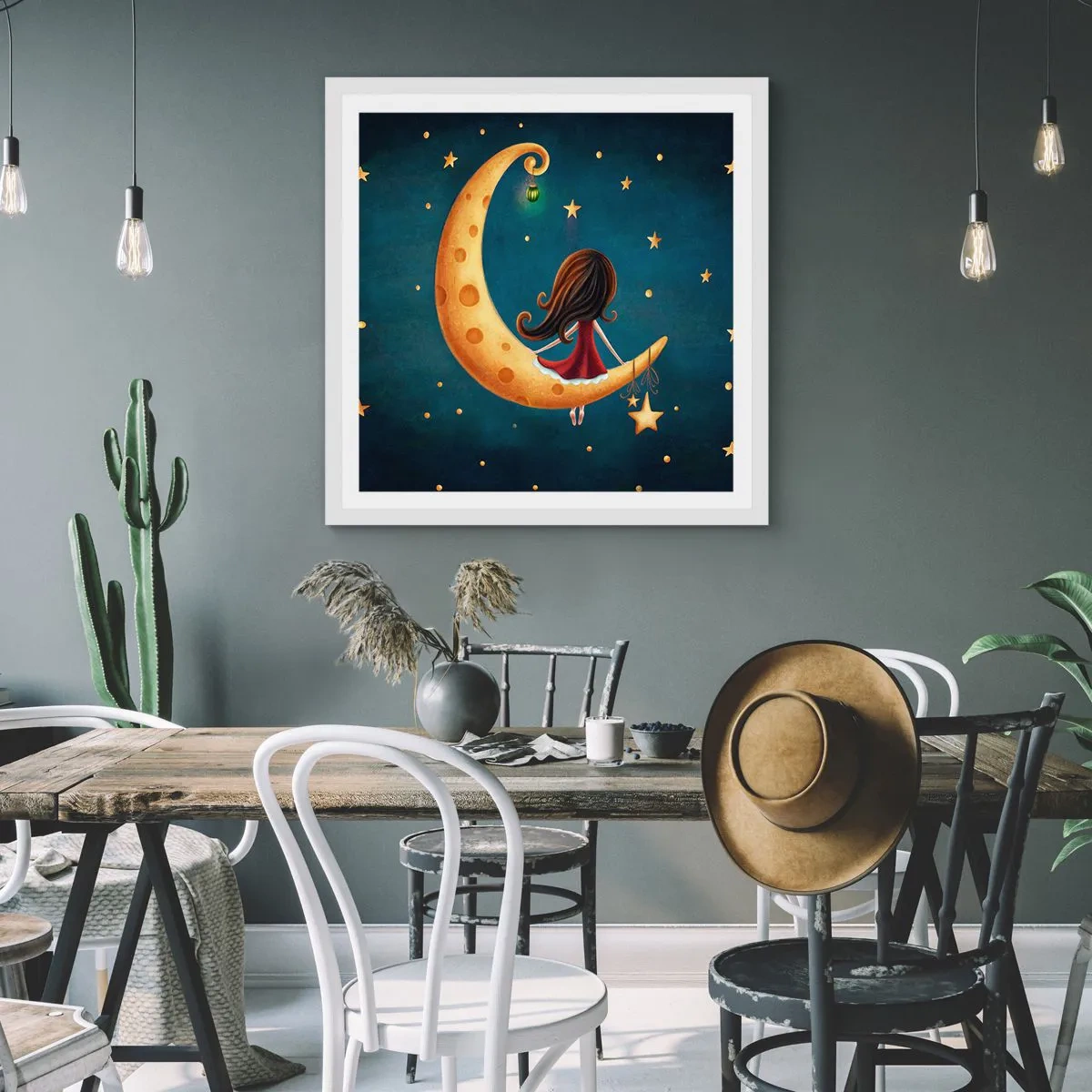 Plagát v bielom ráme - Kedysi dávno… - 60x60 cm