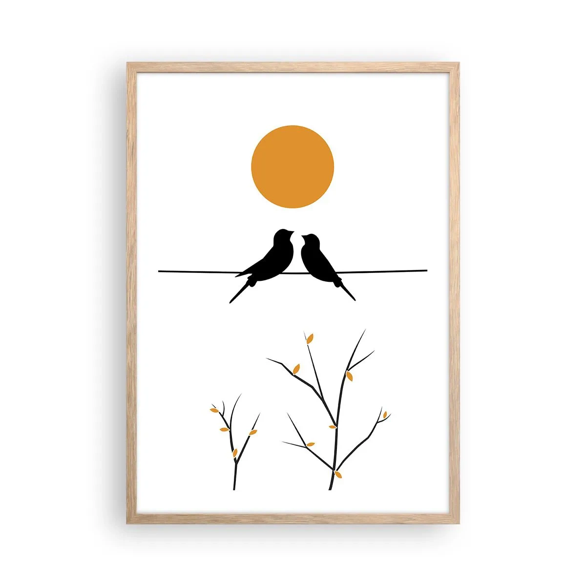 Plagát v ráme zo svetlého duba - Slávičí večer - 50x70 cm