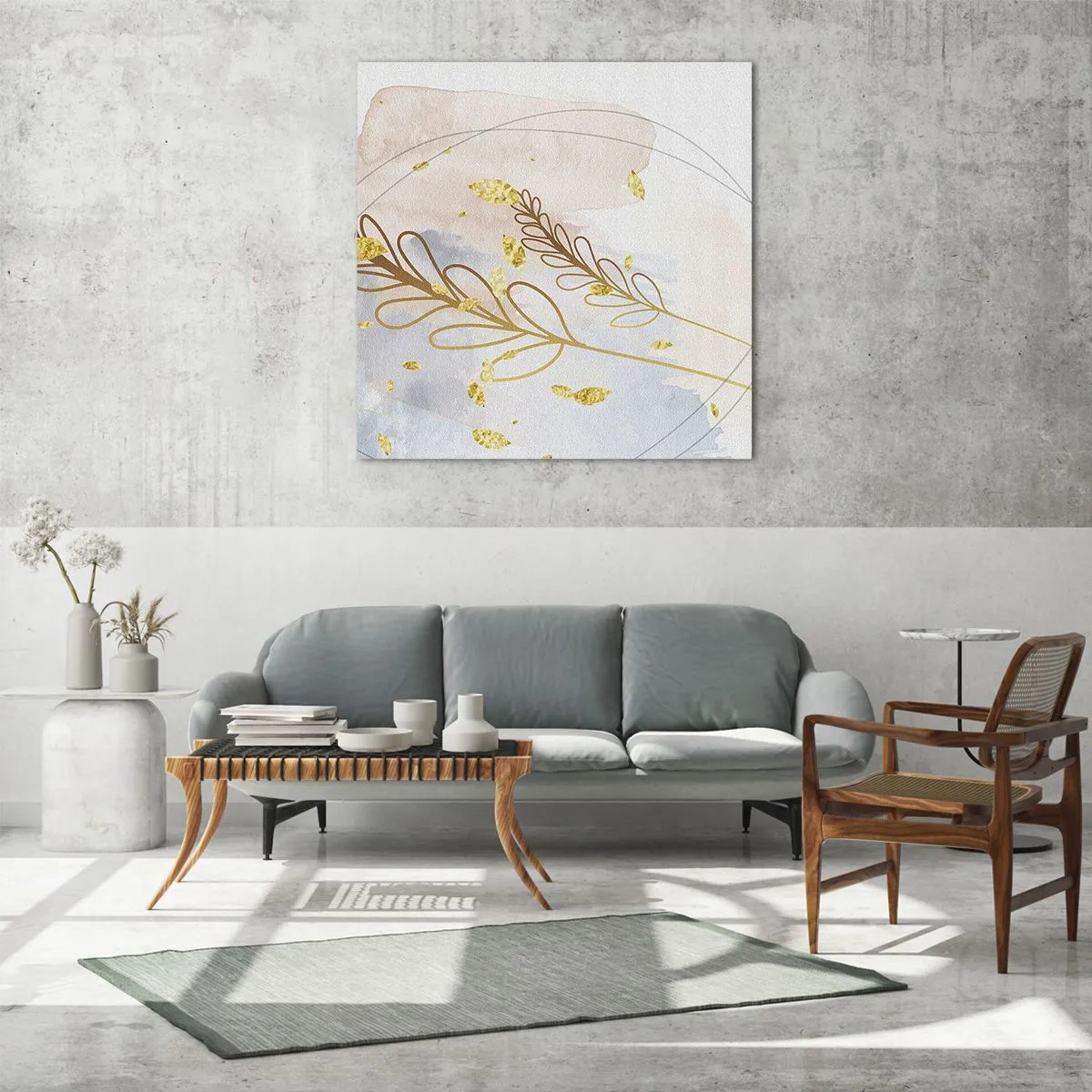 Obraz na skle - Zlatý závan - 60x60 cm