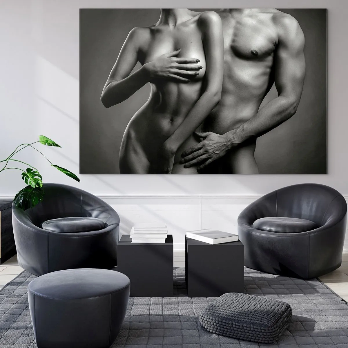 Obraz na skle - Adam a Eva - 100x70 cm