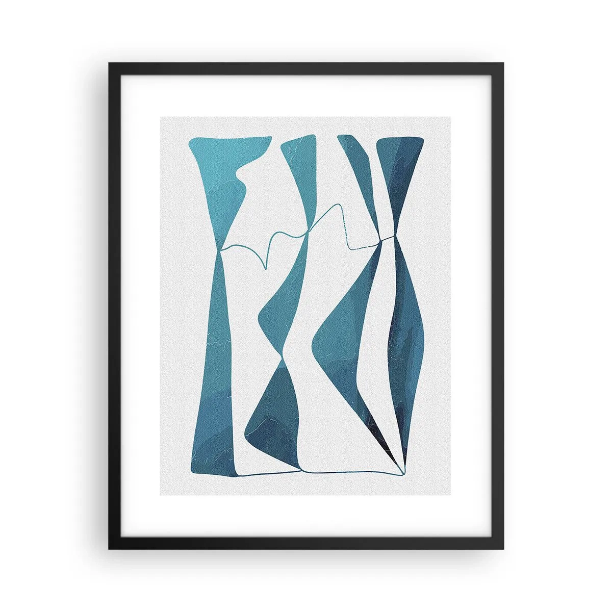 Plagát v čiernom ráme - Abstrakcia: tyrkysový vzťah - 40x50 cm