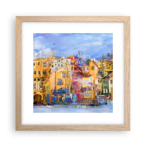 Plagát v ráme zo svetlého duba - Sme spolu - 30x30 cm