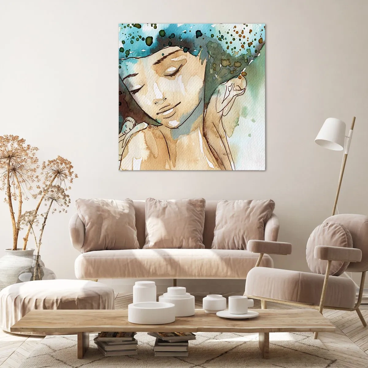 Obraz na plátne - Lady in blue - 60x60 cm