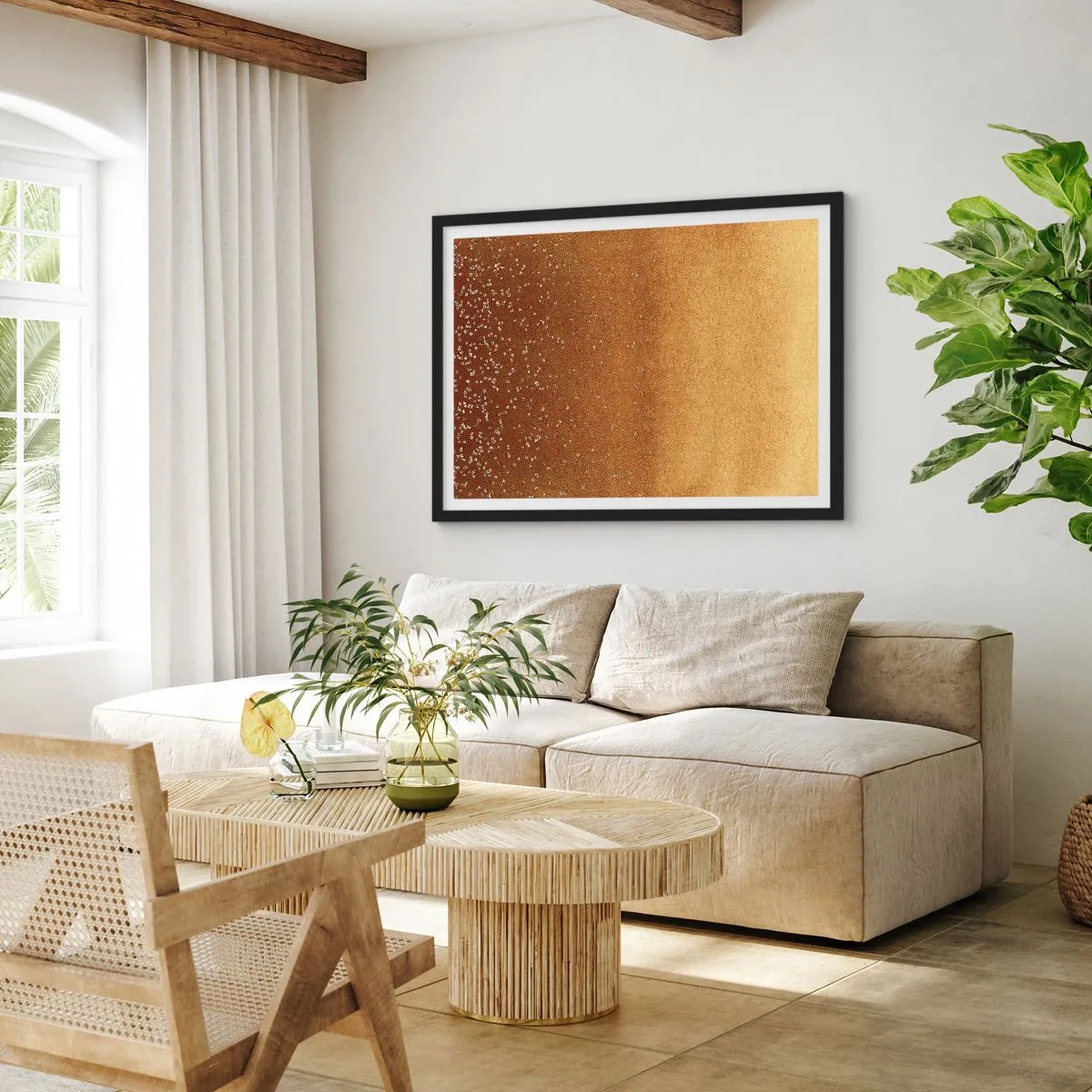 Plagát v čiernom ráme - Zrodenie svetla - 70x50 cm