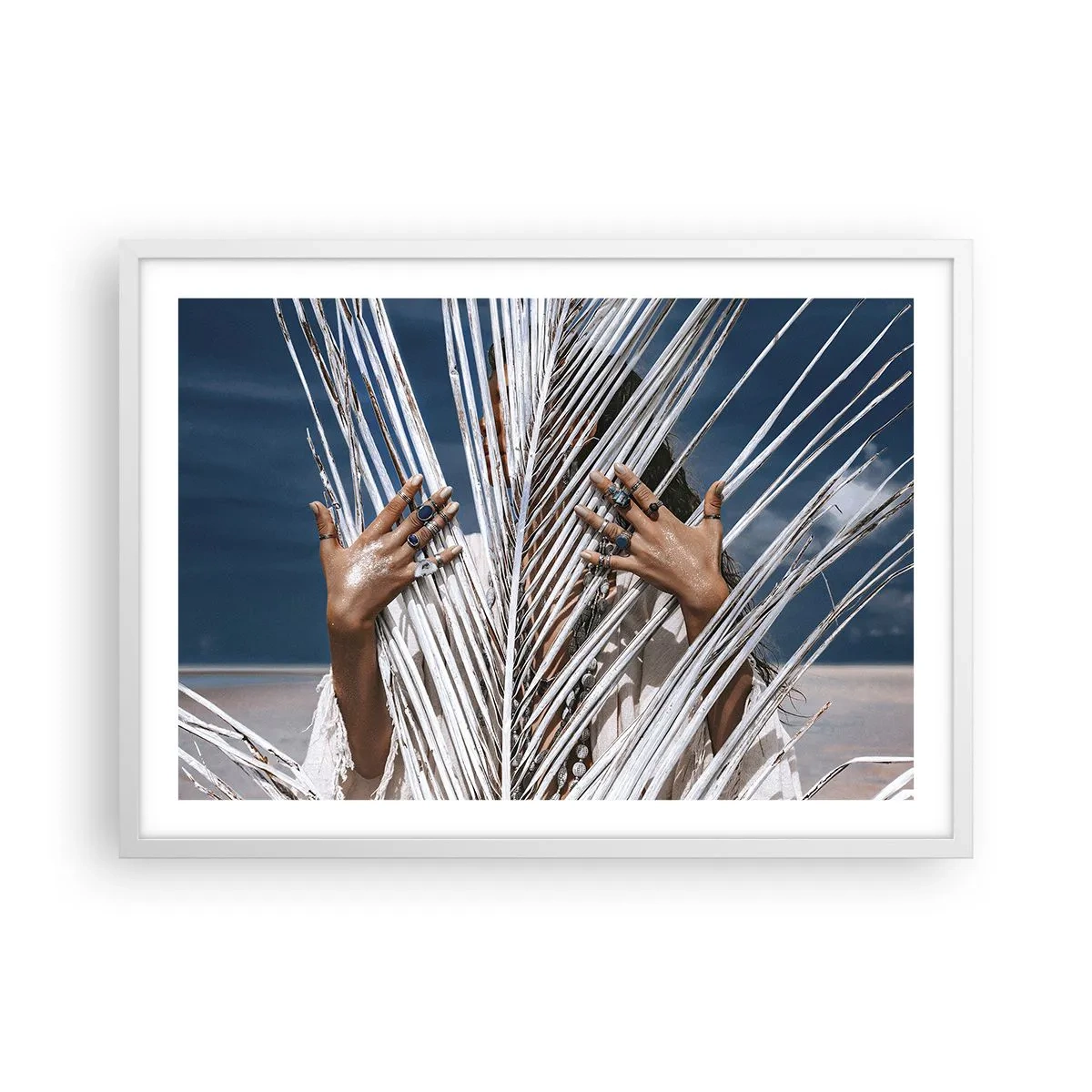 Plagát v bielom ráme - Šamanové dievča? - 70x50 cm