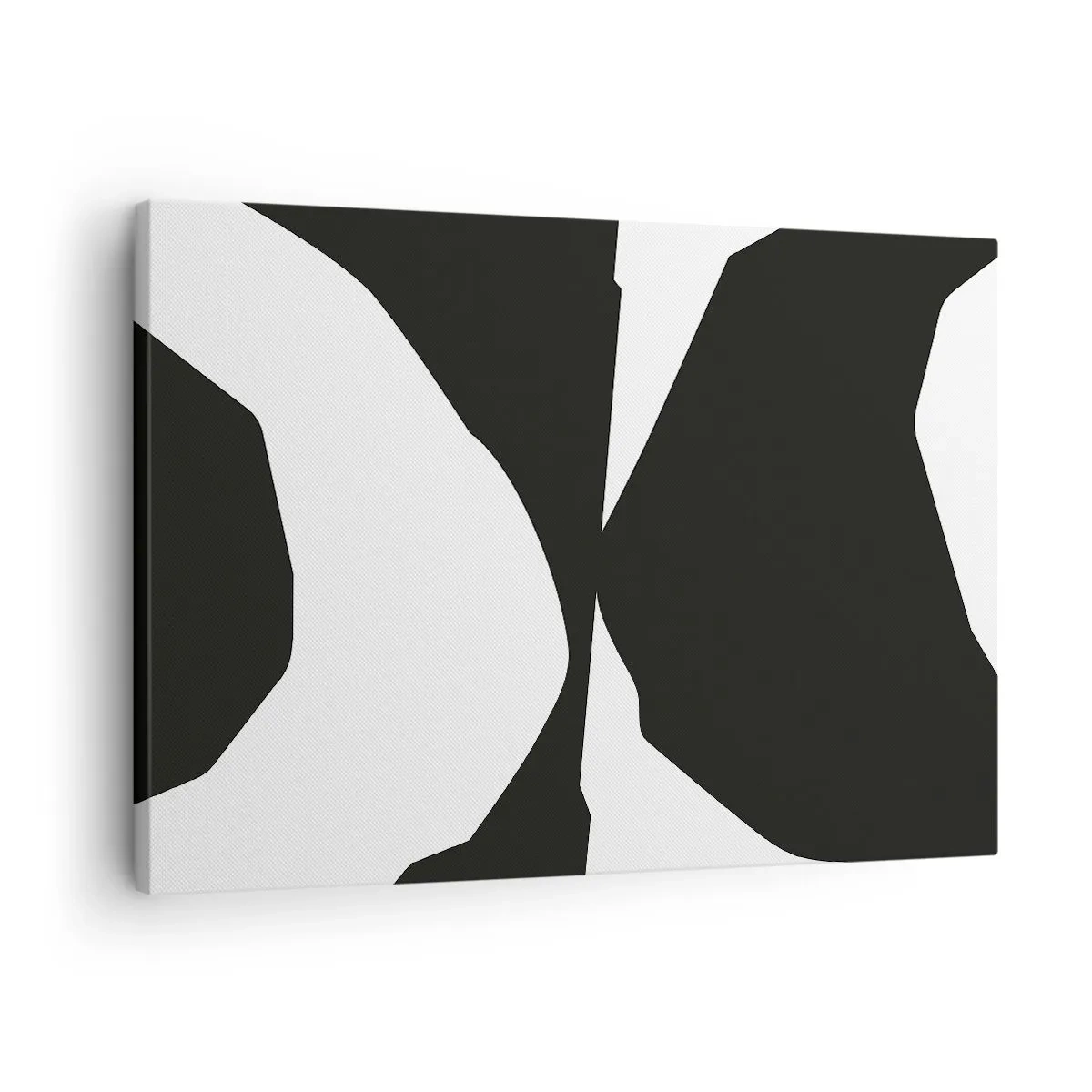 Obraz na plátne - Abstraktný kontrastný vzor v čiernej a bielej farbe - 70x50cm - Positive-negative - Moderná nástenná dekorácia do obývacej izby a spálne ARTTOR