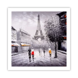 Plagát - Parížska prechádzka - 60x60 cm
