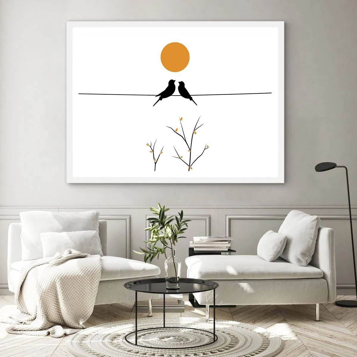 Plagát v bielom ráme - Slávičí večer - 91x61 cm