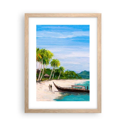 Plagát v ráme zo svetlého duba - Exotický sen - 30x40 cm