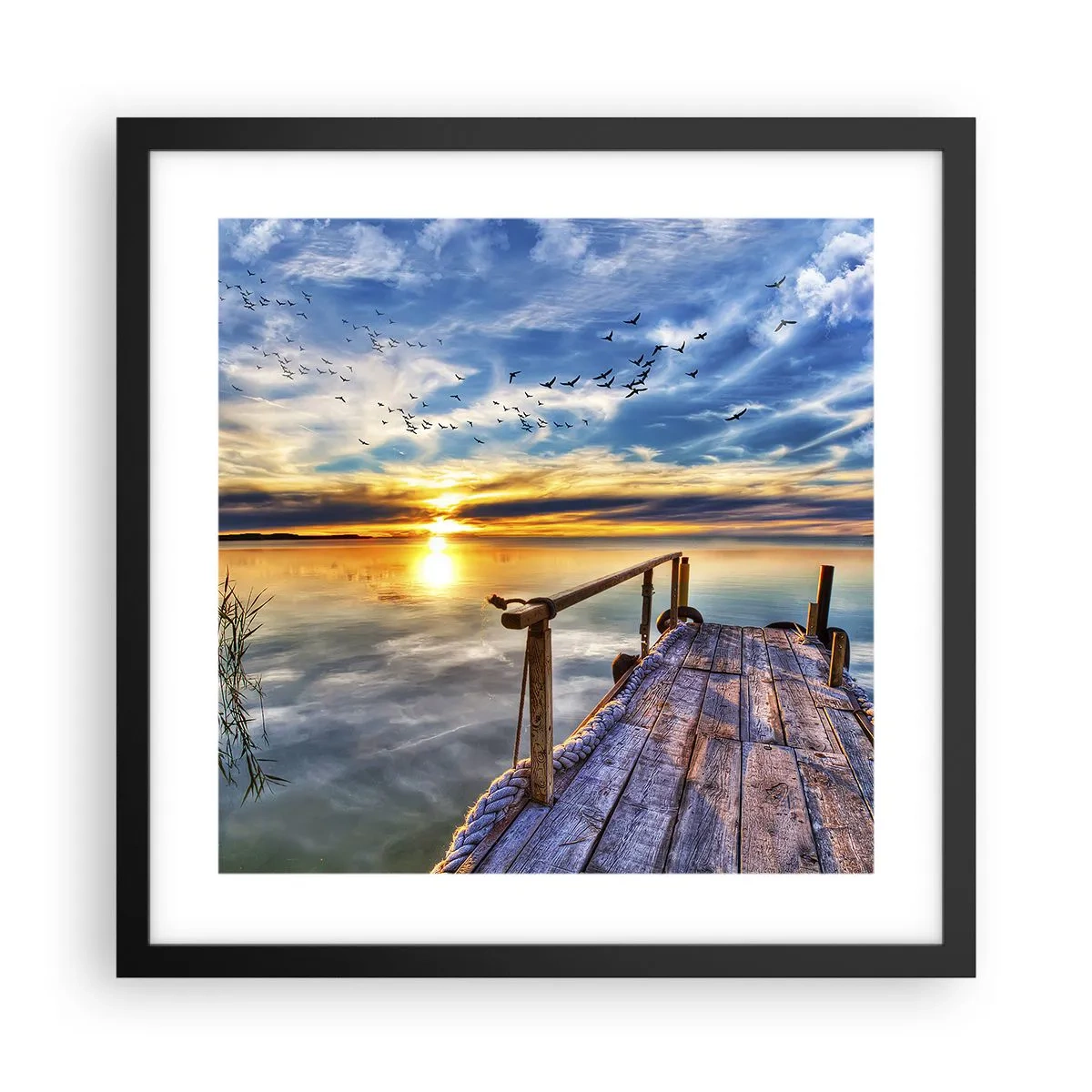 Plagát v čiernom ráme - Vietor ide odpočívať - 40x40 cm