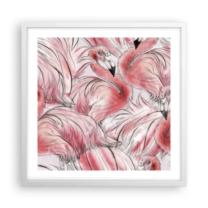 Plagát v bielom ráme - Vtáči corps de ballet - 50x50 cm