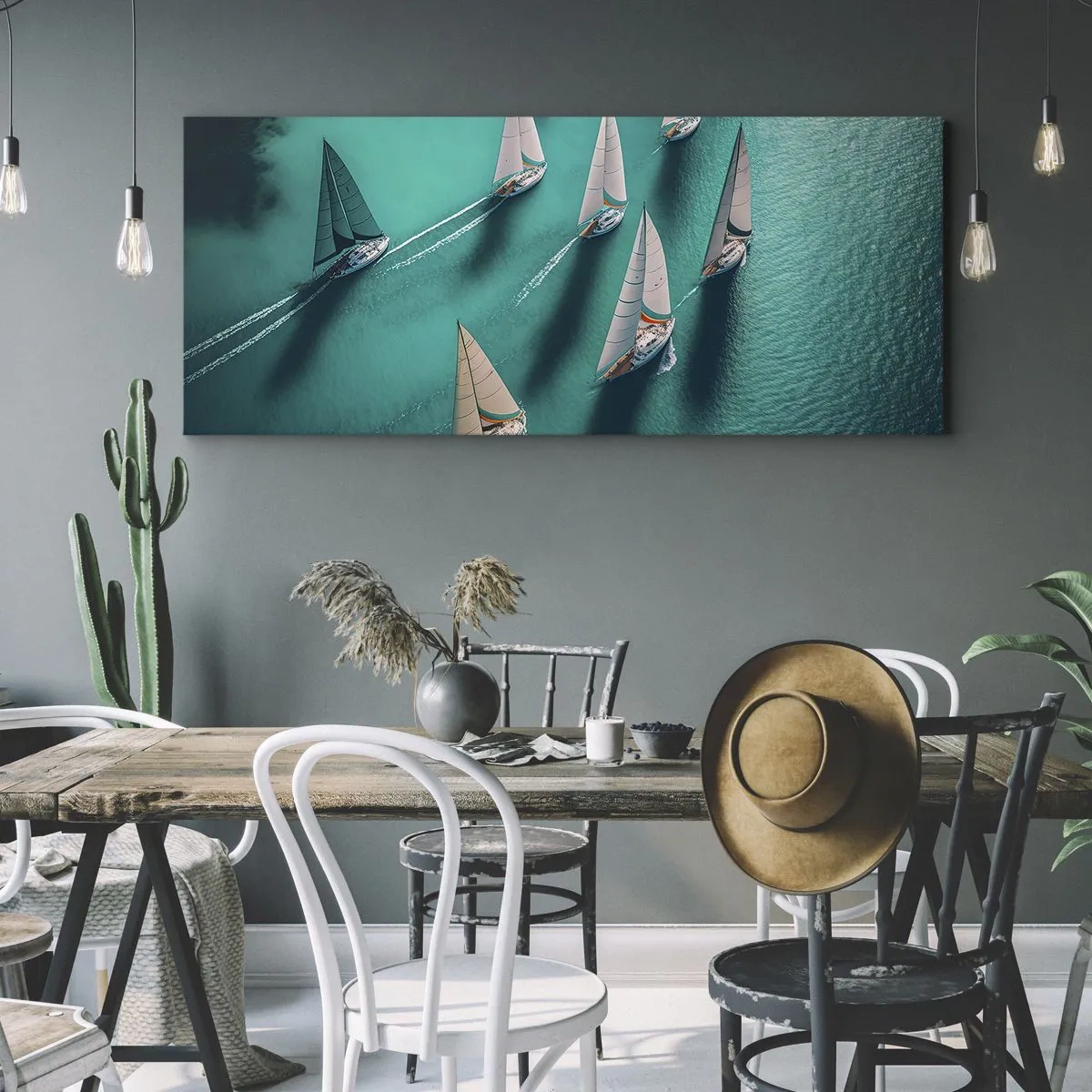 Obraz na plátne - Zápasenie s vetrom - 140x50 cm