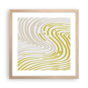 Plagát v ráme zo svetlého duba - Kompozícia s miernym ohybom - 40x40 cm