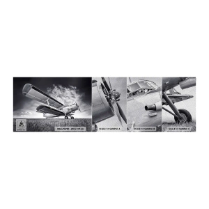 Vzorka fototapety Premium Sand - Okrídlený pútnik - Lietadlo, Lietadlá, Čierna a biela - 100x30 cm