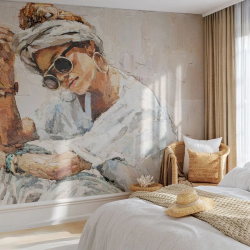 Fototapeta Premium Sand - Portrét v plnom slnku - Portrét, Boho, Olej - 350x256 cm